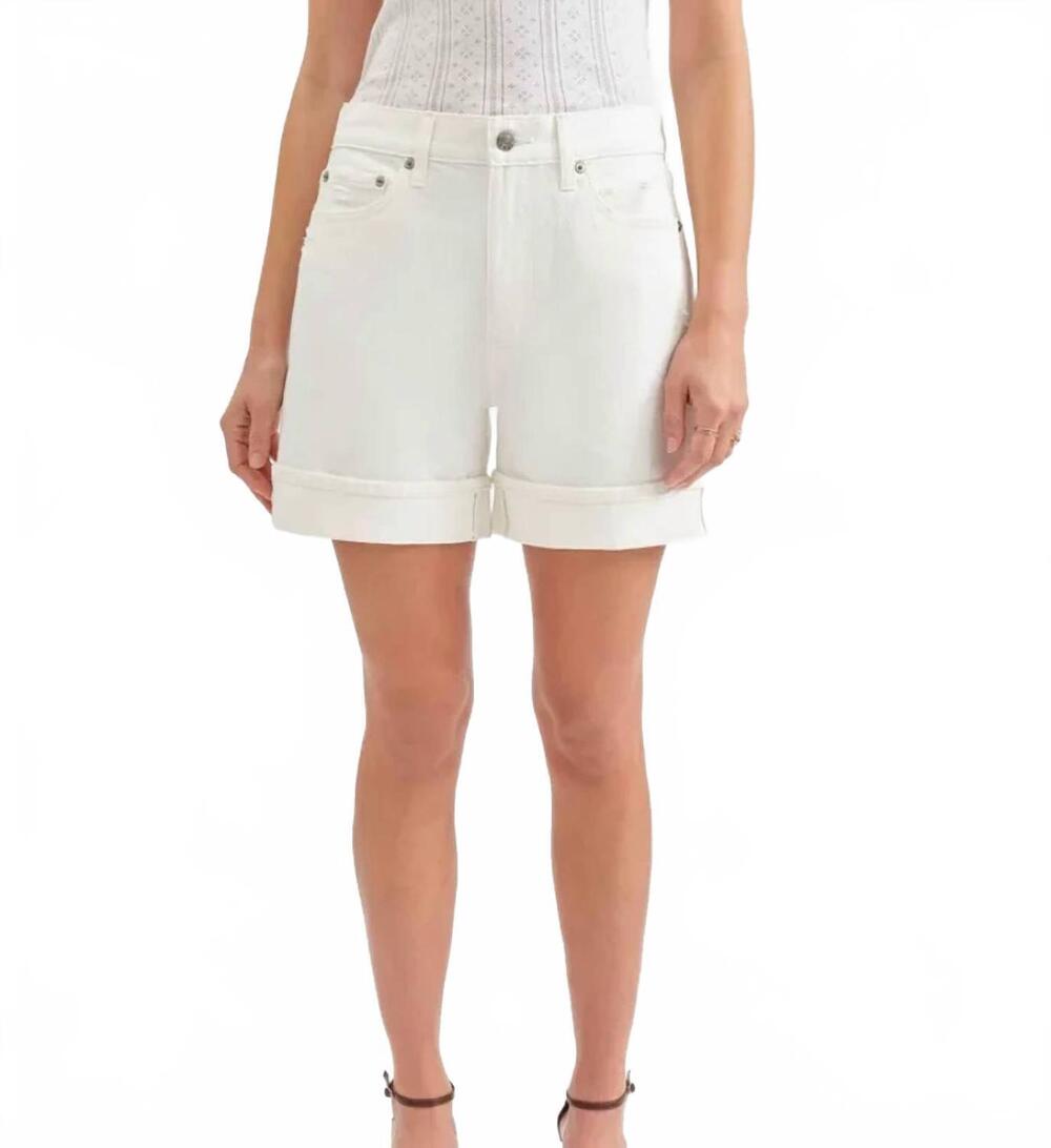 NEW DAZE easy rider mid rise cuffed short in white